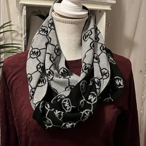 Michael Kors Monogram Black and White Scarf thumbnail 3