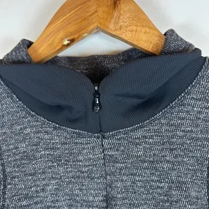 Lululemon Rest Less 1/4 Zip Pullover Black White Thumbholes Size 10 thumbnail 10