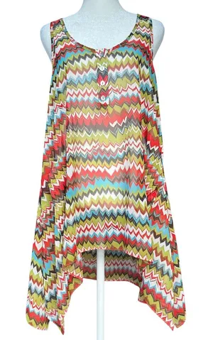 Uncle Frank Sheer Tunic Blouse Sz M thumbnail 1