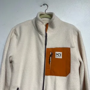 Kari Traa Natural White Rothe Midlayer Fleece Full Zip Jacket Sz M thumbnail 4