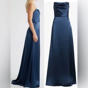 NWOT Amsale Jara Strapless formal gown French Blue sz 10 thumbnail 3