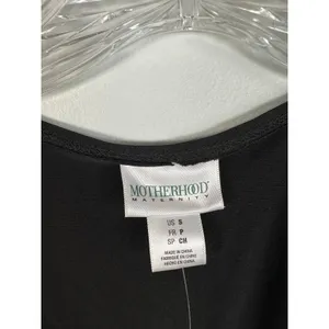NWT Motherhood Maternity‎ Small Womens Top Black Stretch V-Neck Cap Sleeve thumbnail 2