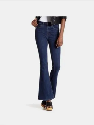 Free People High-Rise Flare Jeans Women’s 29 Dark Wash Stretch Denim Retro 30x31 thumbnail 2