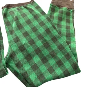 Victoria’s Secret Buffalo Plaid Thermal Pajama Set Sz L Green Black Check Cozy thumbnail 5