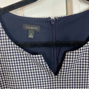 Talbots Houndstooth Ponte‎ Dress Preppy Old Money Academia Classic size 6 office thumbnail 2