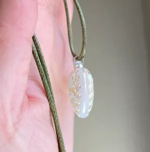 Handmade whimsical vintage style heart necklace🩵 thumbnail 3