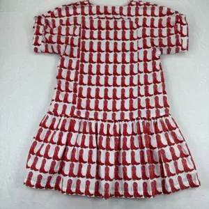 Brooke Wright‎ Lucy Dress Medium White Red Cowboy Boot Cotton Poplin NWT READ thumbnail 10