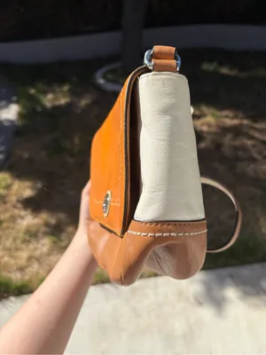Coach Leather Crossbody Orange/Brown/cream thumbnail 3