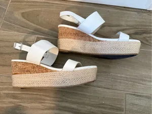 Soda White Two-Strap Slingback Sandals thumbnail 5