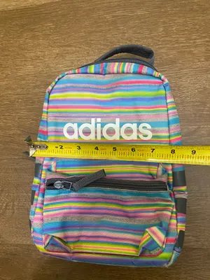 ADIDAS Santiago Insulated Cooler Lunch Bag Mini Backpack, Rainbow Striped - EUC thumbnail 6