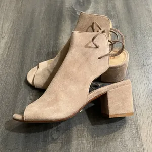 Schutz Binalia Lace Up Suede Block Heel Sandals size 6 thumbnail 4