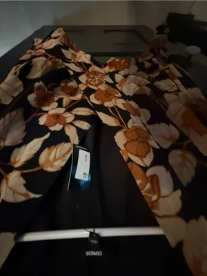 Express Floral Wrap Blouse - Black, Brown, Cream thumbnail 4