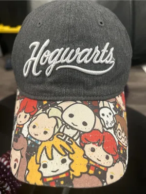 Gray Hogwarts Baseball Cap with Colorful Character-Print Brim thumbnail 7