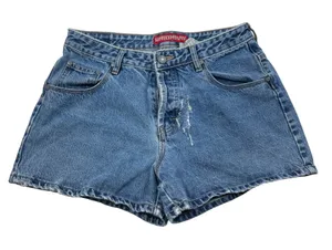Unionbay Vintage Y2K Denim Low Rise Buckle Back Medium Wash Jean Shorts 9 thumbnail 1