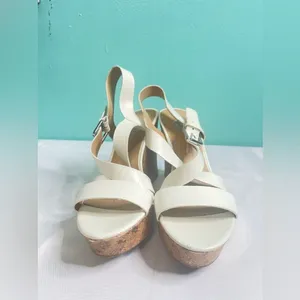 Franco sarto wedge sandals white size‎ 9 thumbnail 2