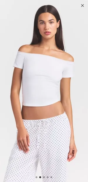 SKIMS NWOT cotton jersey off the shoulder top thumbnail 1