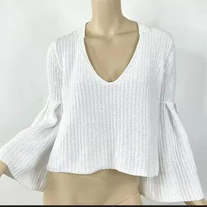 Free People V Neck Bell Sleeves Knit Sweater thumbnail 1