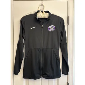 Nike Women’s M Black Dri-FIT Full Zip Soccer Track Jacket Embroidered Mock Neck thumbnail 15