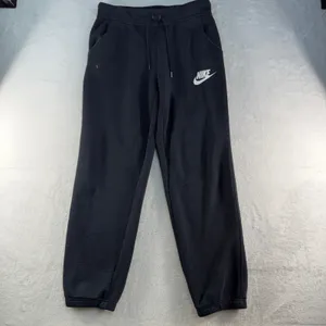 Nike M Medium Sweatpants Joggers Sportswear Classic Fleece Pockets‎ Black 828603 thumbnail 3