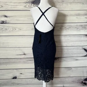 Lulus Flirting with Desire Navy Blue Lace Bodycon Dress thumbnail 11