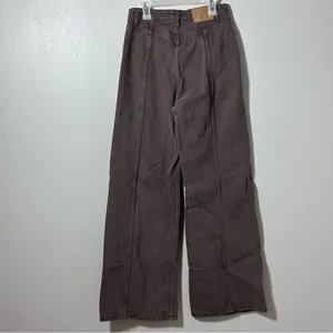 Cotton On Women Seam Wide Leg Dark Brown‎ Baggy Jeans Size 26 thumbnail 7