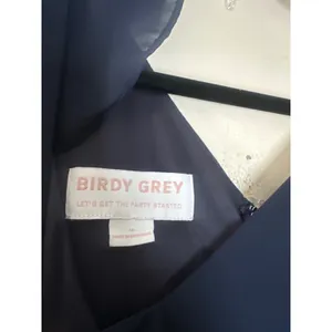 Birdy Grey Hannah Chiffon Dress Navy Blue Flutter Sleeve Maxi Gown Medium thumbnail 3