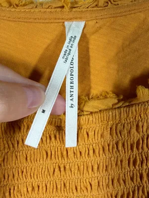 Anthropologie Orange‎ Smocked Puff Short Sleeve Top thumbnail 3