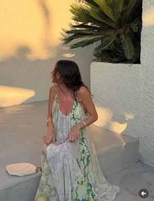 Zara Floral Halter Dress flowy summer casual vacation bohemian thumbnail 6
