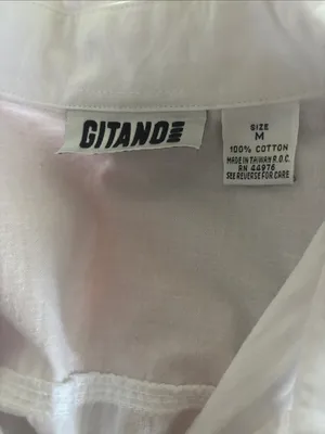 VTG Gitano White 100% Cotton Tied Up Sleeveless Top Sz M Summer Crisp Blouse thumbnail 5