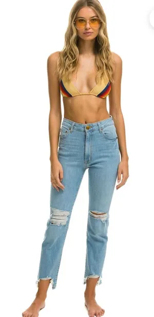 AVIATOR NATION HIGH RISE SLIM BOOT JEAN - SUPER LIGHT thumbnail 1