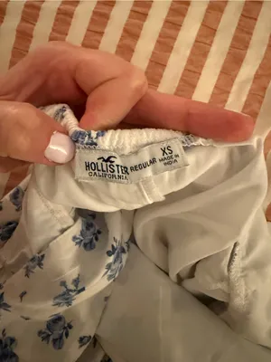 Hollister White Mini Dress with Blue Floral Print thumbnail 3