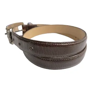 Brighton Brown Texture Leather Silver Tone Basket Weave Buckle Women's Belt Sz M thumbnail 3