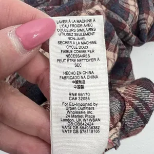 Free People Sz XS Button Front Shirt Northern Bound Plaid Flannel Onyx Oversized thumbnail 9