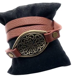 Premier Designs "Desert Diva" Faux Leather Turquoise Wrap Bracelet - Boho Western thumbnail 2