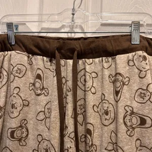 Disney Winnie the Pooh Tigger Piglet Set Women's XL 2‎ Piece Pants Tan Lounge thumbnail 8