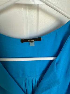 Milano Blue Sleeveless Blouse Button Shoulder‎ Detail Size M Size M thumbnail 3