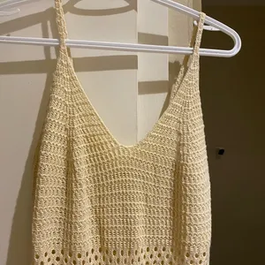 Elegant Cream Crochet maxi Dress thumbnail 3