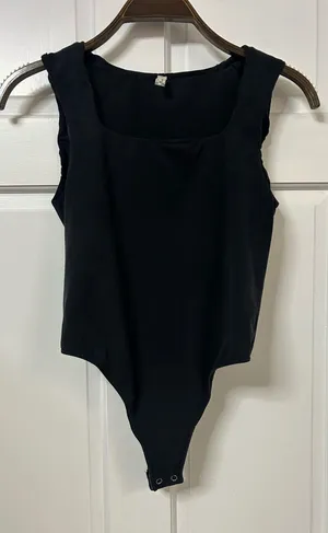 Free People Black Scoop Neck Bodysuit thumbnail 1