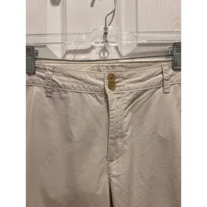 Old‎ Navy Womens Khaki Wide Leg Chino Pants Size 12 Beige Cotton Ripstop Casual thumbnail 3