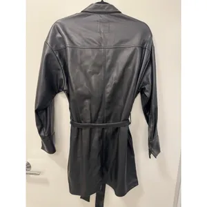 Abercrombie & Fitch Mini Dress Women's L Black Faux Leather Flap Pockets Belted thumbnail 5