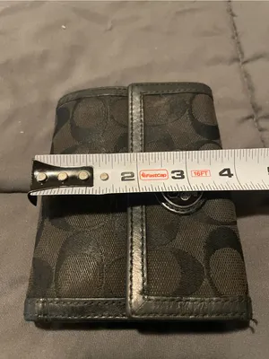 Vintage Coach Black Signature Canvas Trifold Wallet thumbnail 9