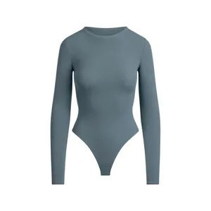 SKIMS LONG SLEEVE CREW NECK BODYSUIT, Size Large, LIMITED EDITION Zircon, $70 thumbnail 3