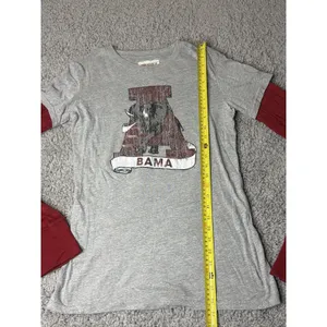 Pressbox Alabama Crimson Tide Women Size XL Shirt Gray Red Long Sleeve thumbnail 4