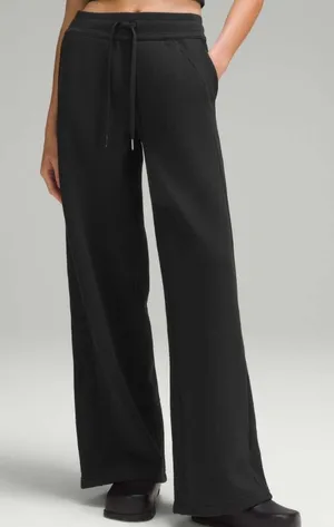 Lululemon Scuba Mid-Rise Wide-Leg Full-Length Pants in Black thumbnail 1