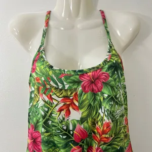 EVCR Tropical Floral Built In Shorts Athletic Active Tank Dress‎ Sz S Resort thumbnail 2