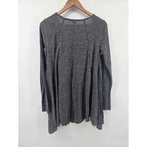 We The Free Tunic Womens Small Sharkbite Hem Charcoal Gray Long Sleeve EUC thumbnail 3