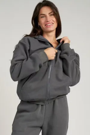 Comfrt Travel Essentials Zip Hoodie Gray Medium Unisex thumbnail 1