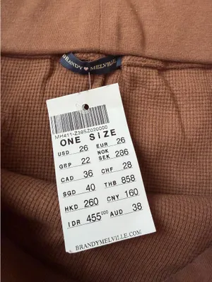 Brandy Melville Brown Waffle Skirt Adjustable Drawstring thumbnail 3