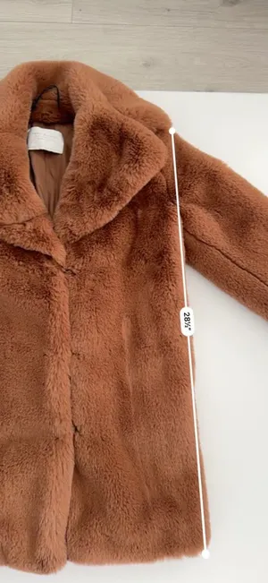 Zara Woman Super Soft Cozy Warm Thick Brown Caramel Faux Fur Coat Jacket Small thumbnail 11