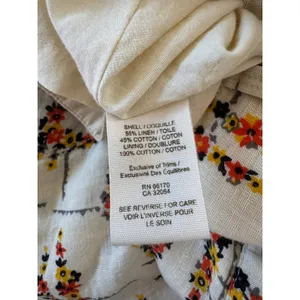 Free People Cream Floral Print Linen Blend Button Front Mini Skirt thumbnail 9